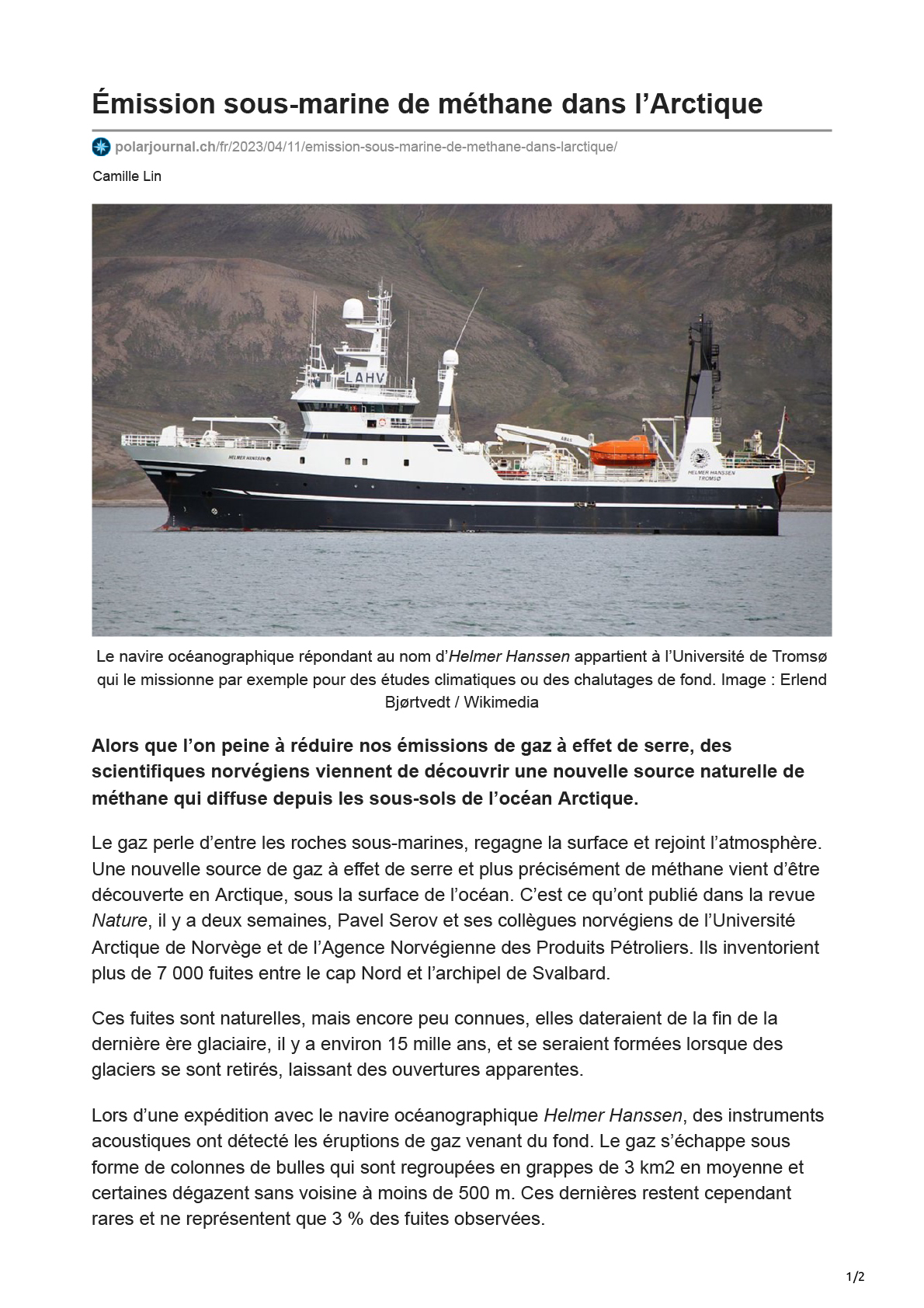 avril-Émission sous-marine de méthane dans lArctique-1